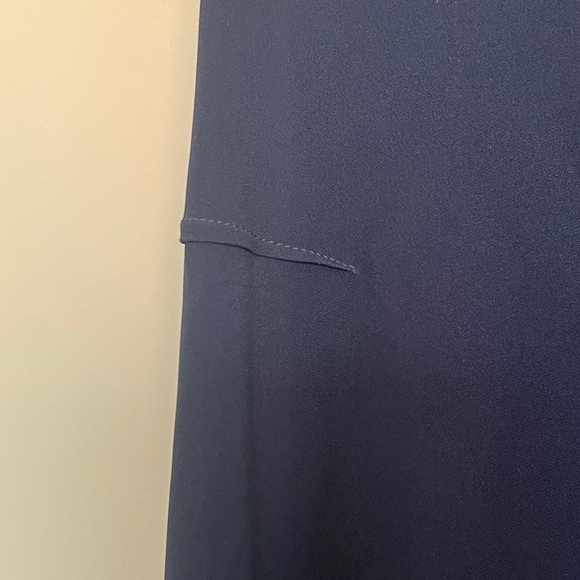 ROLAND MOURET Navy Stretch Crepe Mesh Midi Dress NEW - UK 8 / XS - Picture 6 of 9